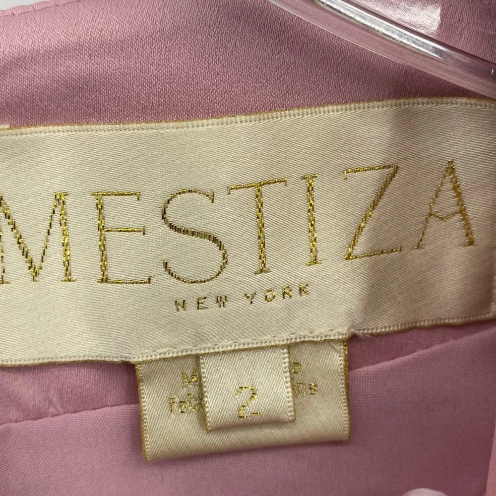 Mestiza New York Isolde Mini Dress Pink Floral Jacquard Shift Size 2 - Picture 8 of 14